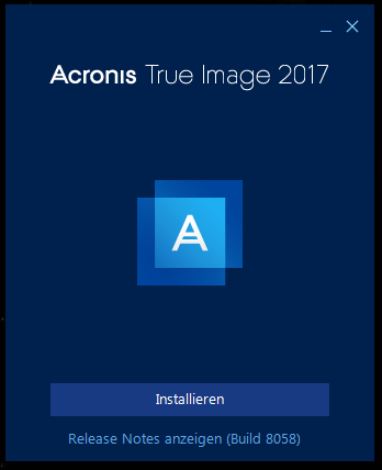 Acronis Installation 2017 wird installiert