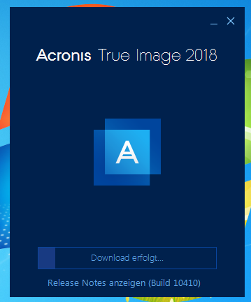 Acronis Installation 2018 wird installiert